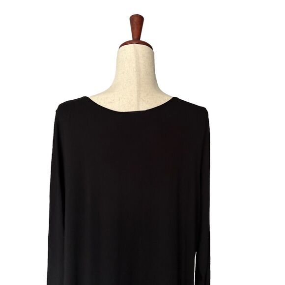 Avivit Yizhar Tunic Top Size 3 Women's Black Lagenlook Shirt Made in Israel (10 - Picture 2 of 8